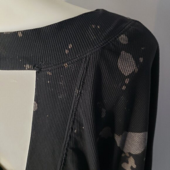 Funky Tie Dye Long Sleeve Black Gray Demobaza style top - Picture 5 of 10